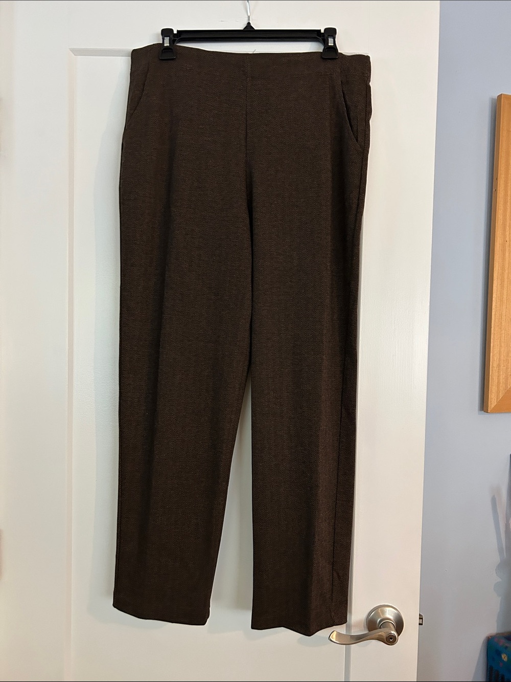 Woman’s Brown Tweed Straight-Leg Dress Pants